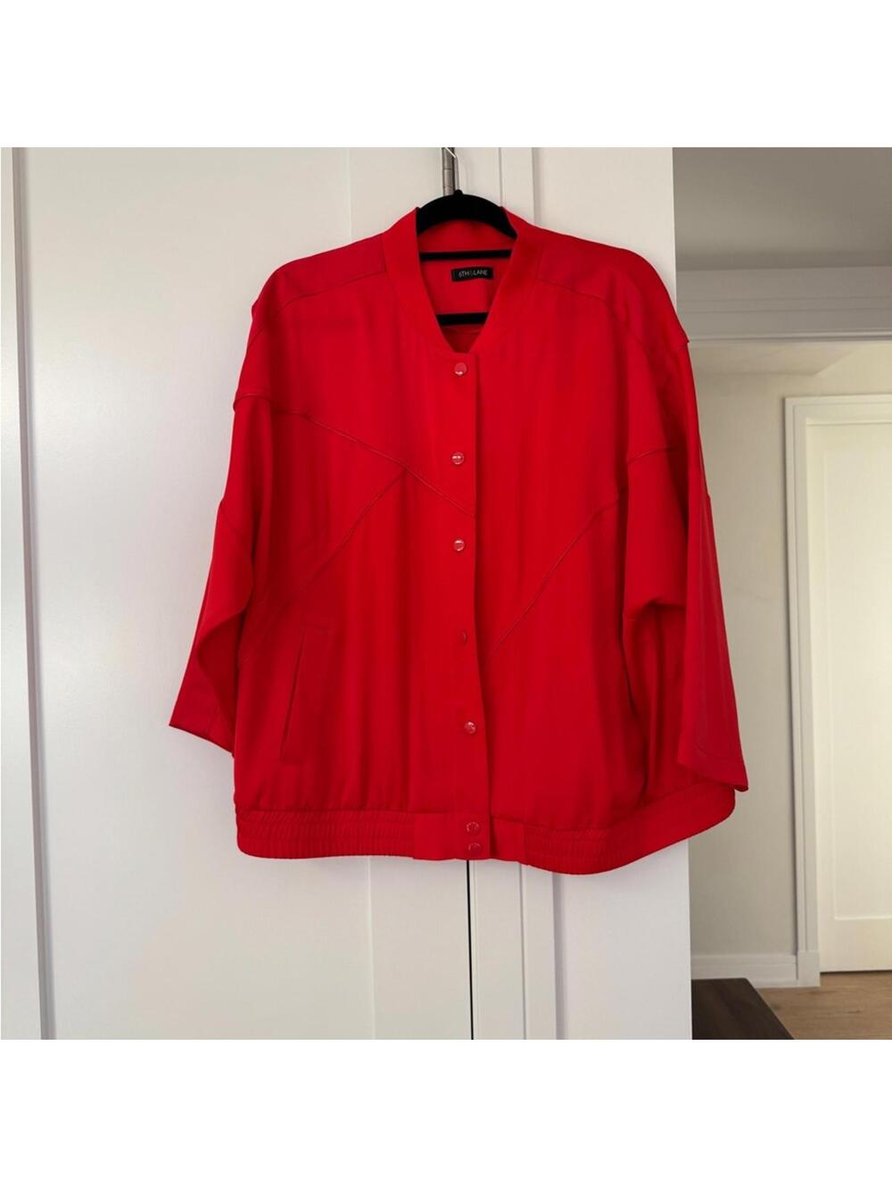 Lane Bryant Women's Red Bomber Track Jacket XL